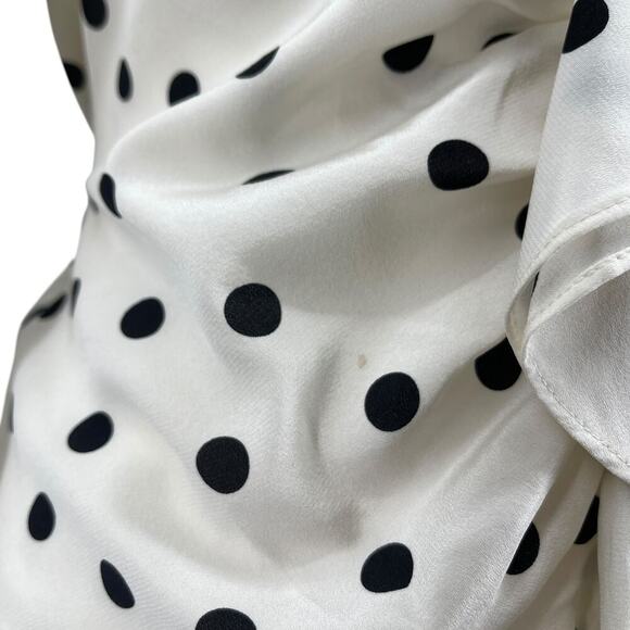 Intermix Polka Dot Silk Ruffle Blouse Size 4 - Picture 9 of 9